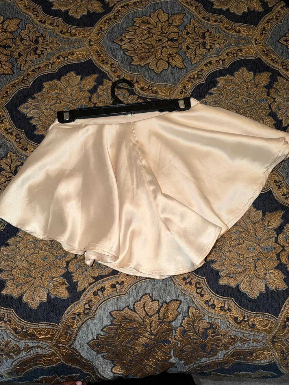Ivory Satin Two-Piece Halter Top and Skirt Set